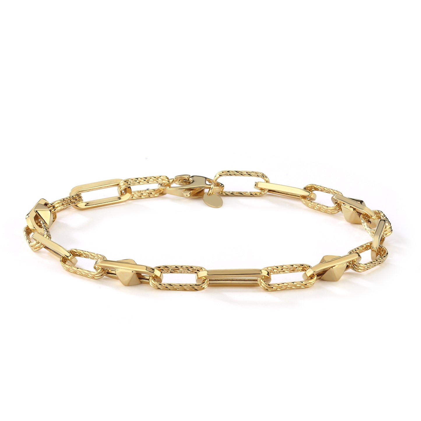 Dokulu Piramit Detaylı Ataç Bileklik