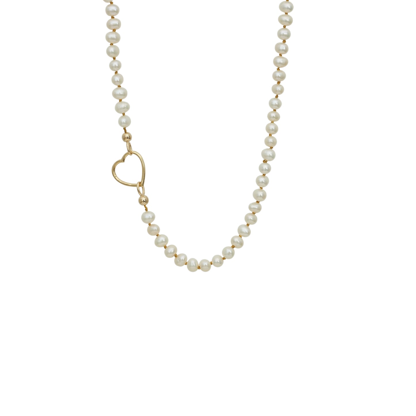 Kalp Kilitli Altın Düğümlü İnci