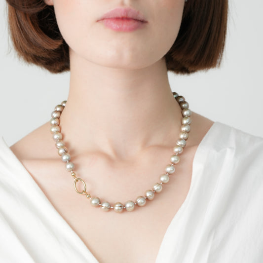 Gri Düğümlü Çok Renkli İnci