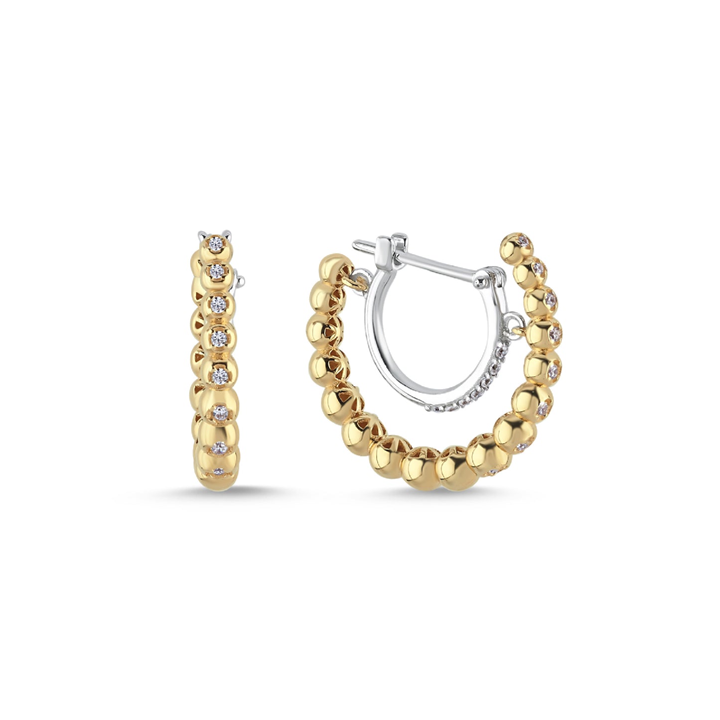 Sallantılı Çift Renk Halka Küpe