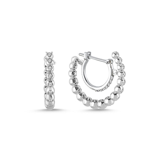 Dangling White Hoop Earrings