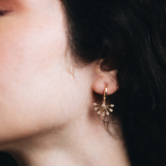 Sallantılı Yelpaze Halka Küpe