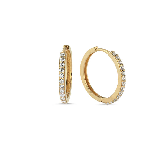 Hoop Earrings with Set Stones
