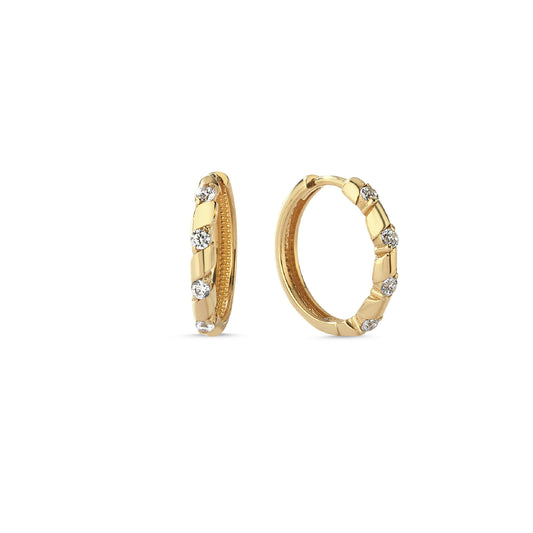 Hoop Earrings with Stone Centerpiece