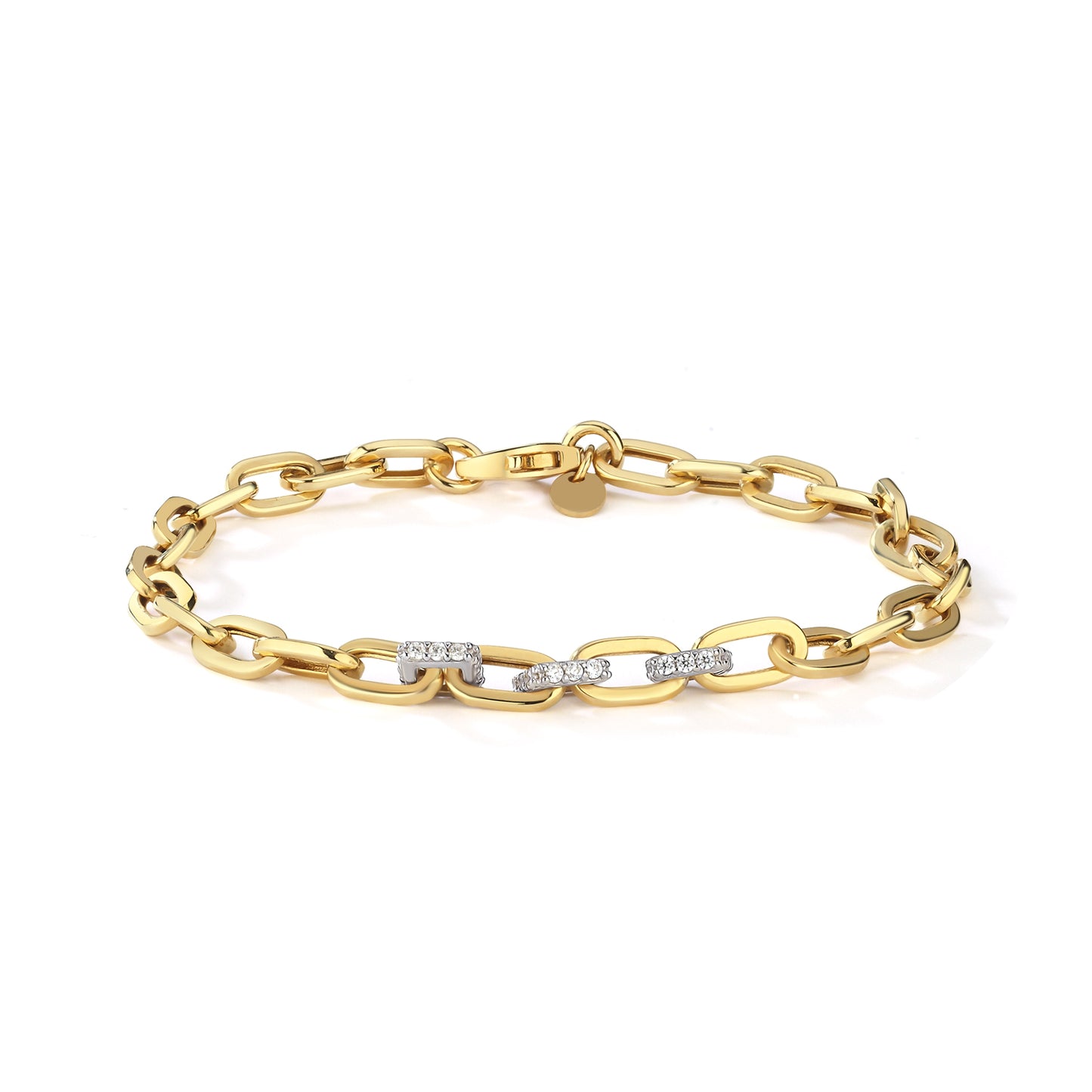 Taşlı Oval Ataç Bileklik