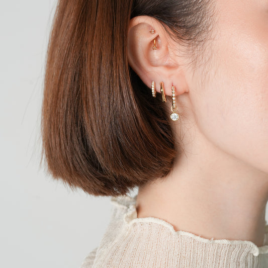 Sallantılı Taşlı Halka Küpe